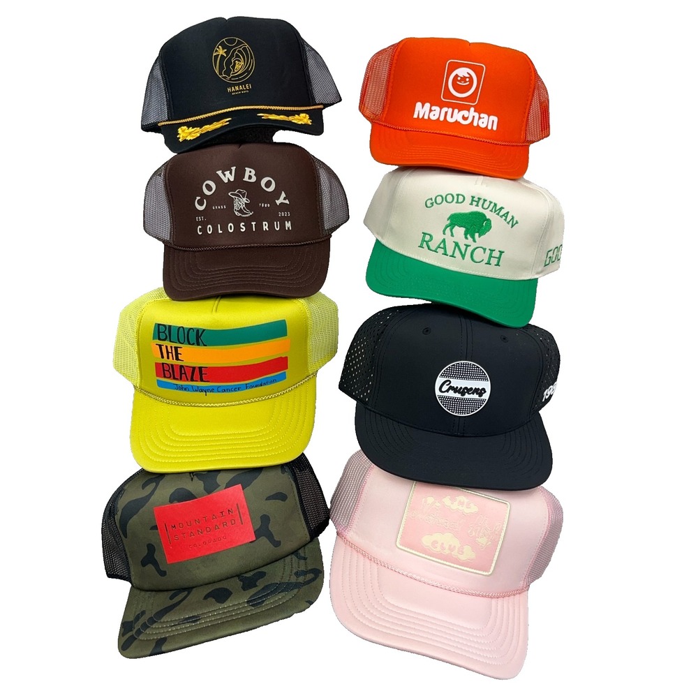Trucker Hat Lot Cap Snapback Mesh Back Vintage Retro Y2K Deadstock Advertising C